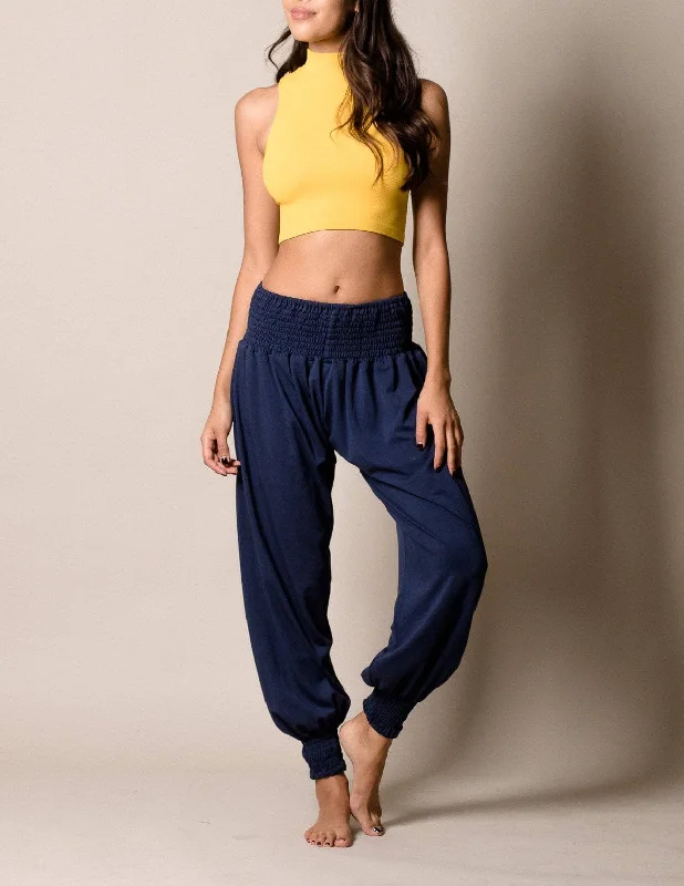 Bamboo / Organic Cotton Taj Pants - Indigo Blue Lightweight Linen Pants