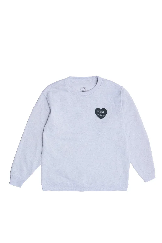Hello Kitty Graphic Crew Neck Sweatshirt Hoodie with Monochrome Minimalist Simple
