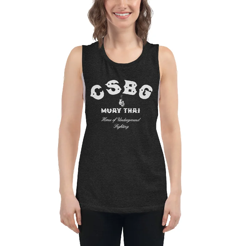 Ladies’ Muay Thai Muscle Tank bronze tank top
