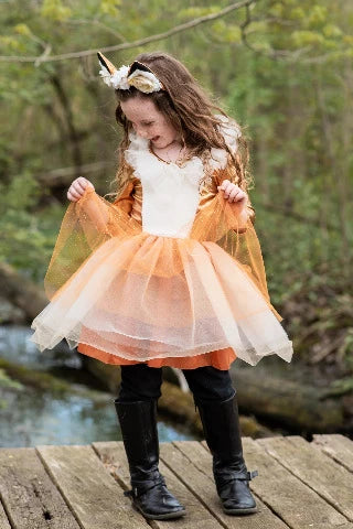 Great Pretenders Dress - Woodland Fox with Headpiece, Size 7-8 Tunics Plaid country