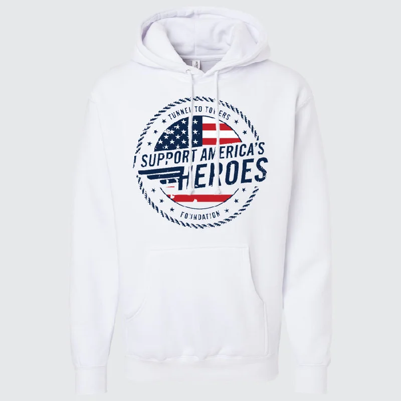 T2T Heroes Hoodie – Unisex (White) Hoodie with Earth Tones Natural Calm