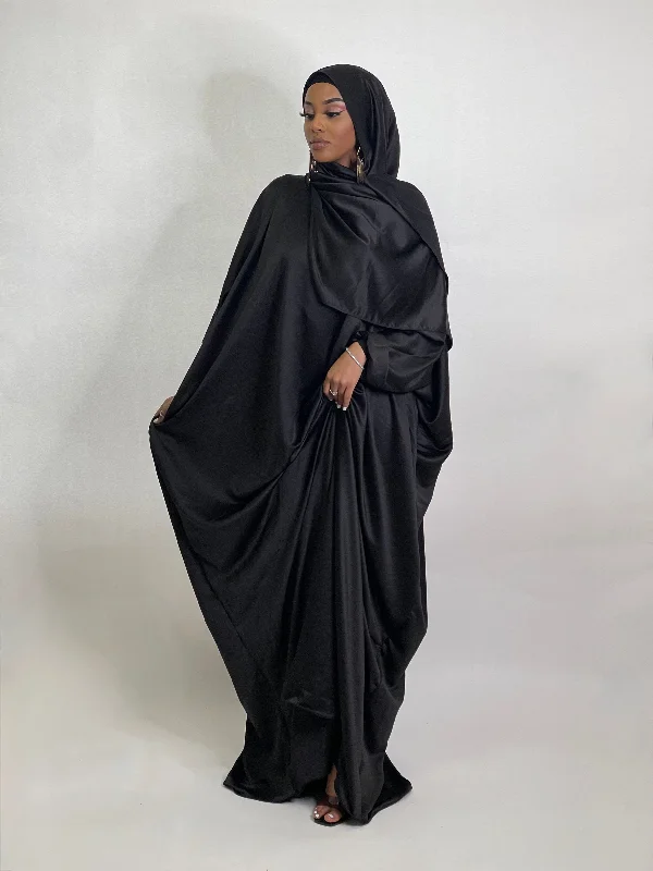 Black Satin Prayer dress Tunics Gym athletic