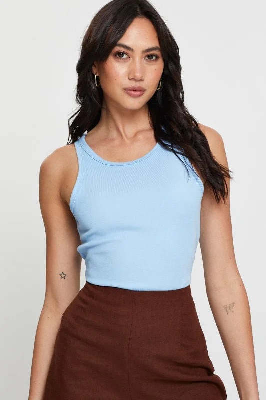 Blue Tank Top lavender tank top