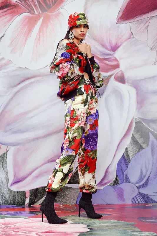 Printed Joggers Pants Comfortable Pleated Pants