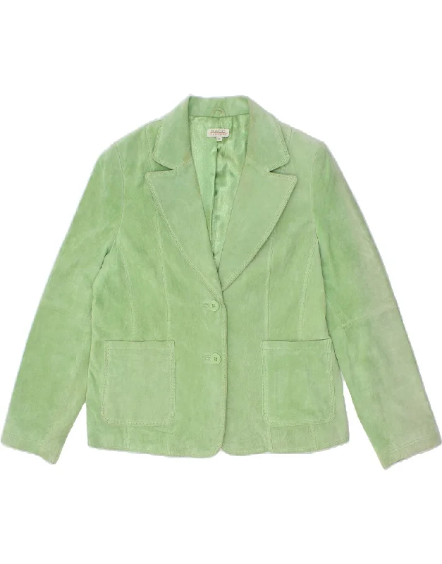 PACO Womens Suede 2 Button Blazer Jacket UK 18 XL Green Leather Corduroy Jacket Velvet Jacket Brocade Jacket