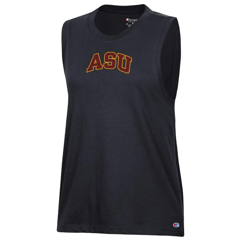 ASU Arched Ladies Muscle Tank BLK soft pink tank