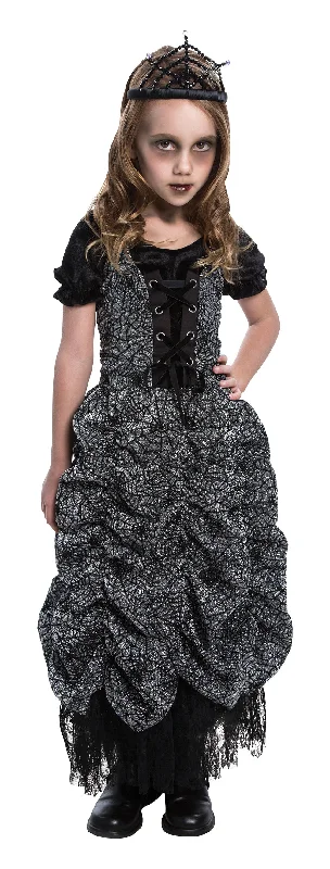 Girls Halloween Spooky Spider Web Coffin Princess Fancy Dress Costume Floral Print girly Girls Halloween Spooky Spider Web Coffin Princess Fancy Dress Costume Floral Print girly