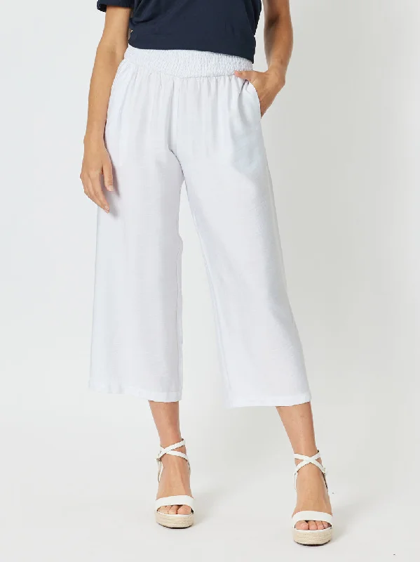 Villa Wide Leg Pant - White Cozy Maternity Pants