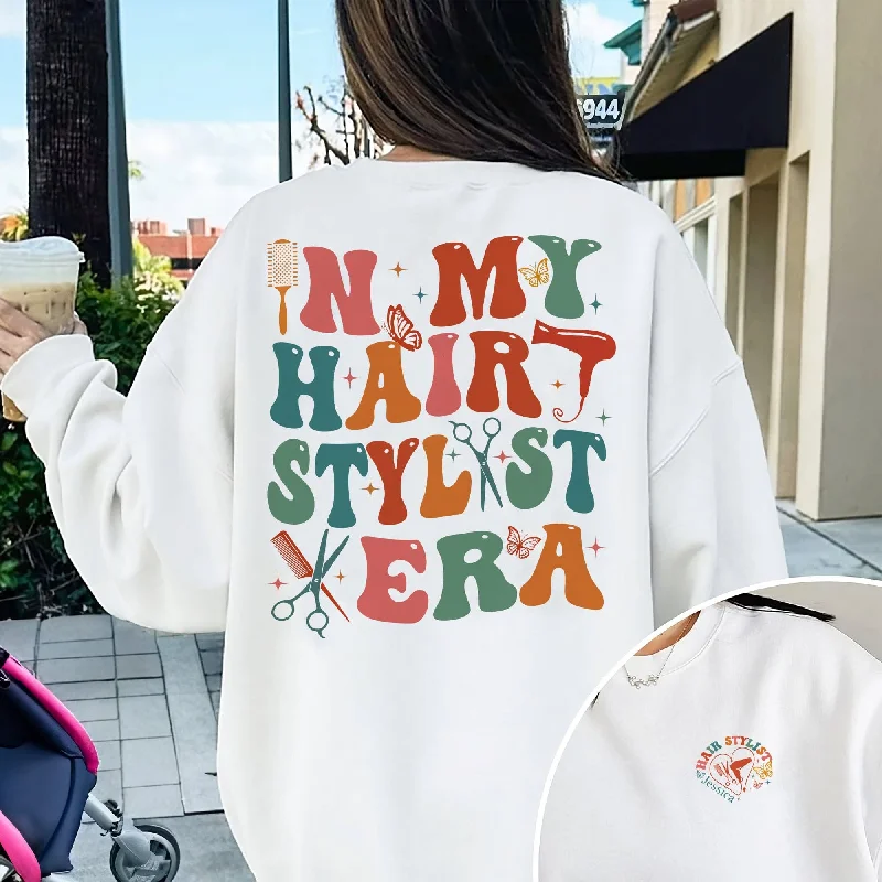 In My Hairstylist Era Sweatshirt Hoodie with High-Low Hem Asymmetrical Trendy