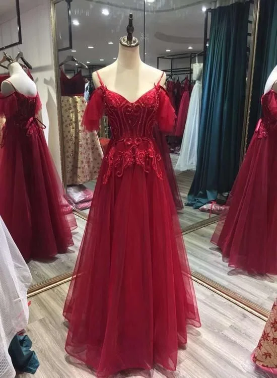 Long Prom Dresses Charming Wine Red Straps Off Shoulder Party Gown, Pretty Formal Dresses cg11787 Long Prom Dresses Charming Wine Red Straps Off Shoulder Party Gown, Pretty Formal Dresses cg11787