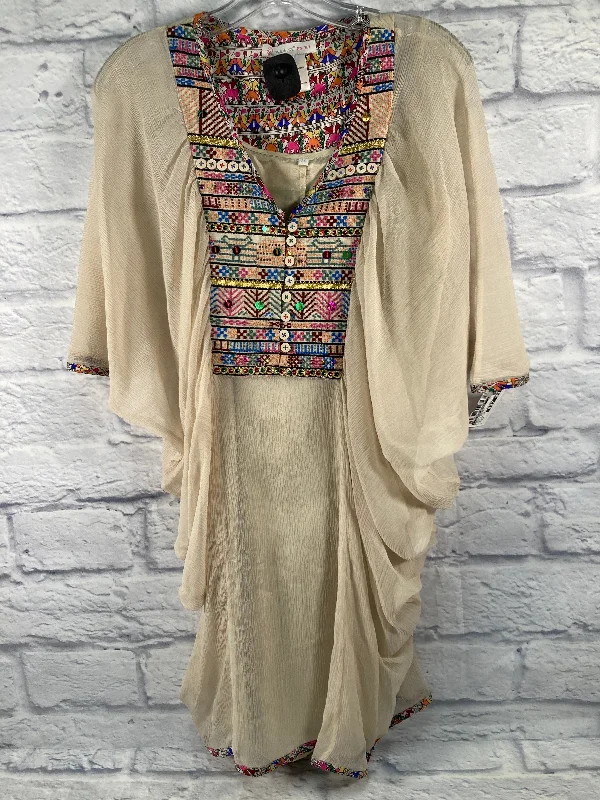 Cream & Pink Dress Designer Clothes Mentor, Size Xs