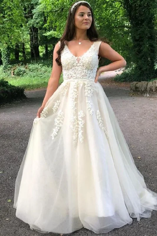 ivory A-line tulle long formal dress prom dress cheap price   cg11362