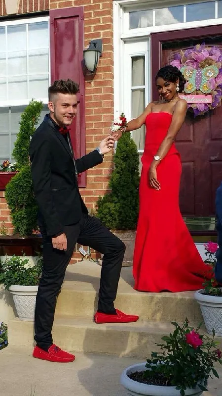 Red Prom Dress,Strapless Prom Dress  cg11528