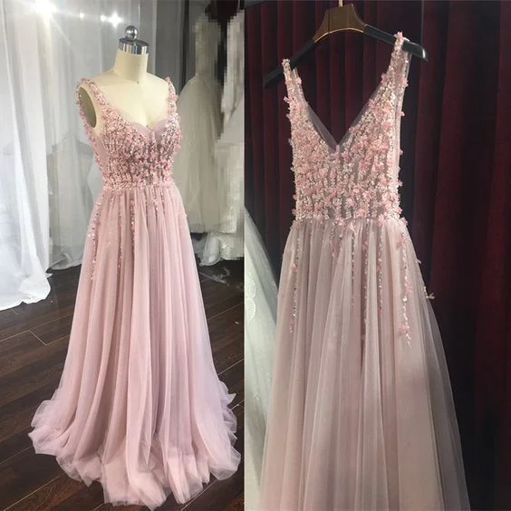 Charming Pink Flower And Beaded Backless Gown, High Quality Formal prom Dress cg11858 Charming Pink Flower And Beaded Backless Gown, High Quality Formal prom Dress cg11858