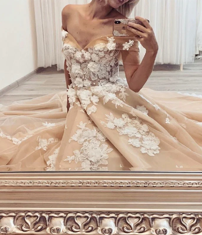 STYLISH TULLE APPLIQUE LONG BALL GOWN DRESS FORMAL PROM DRESS  cg11418