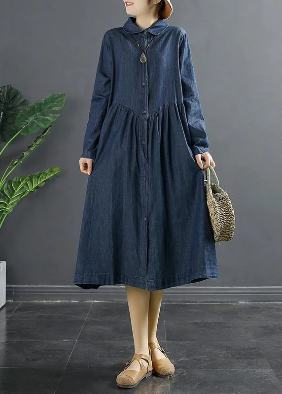 Chic Black Tunics For Women Lapel Patchwork Dresses