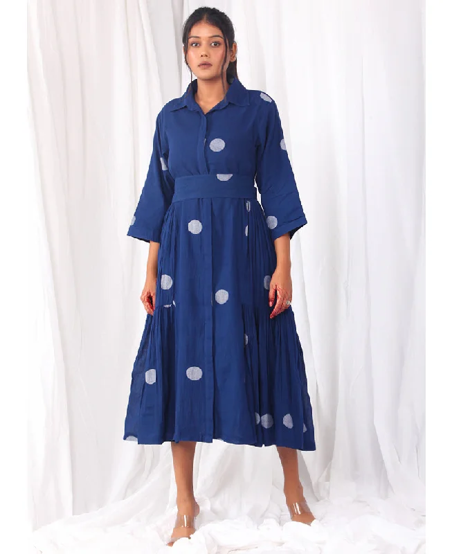 Navy Waist Belt Dress