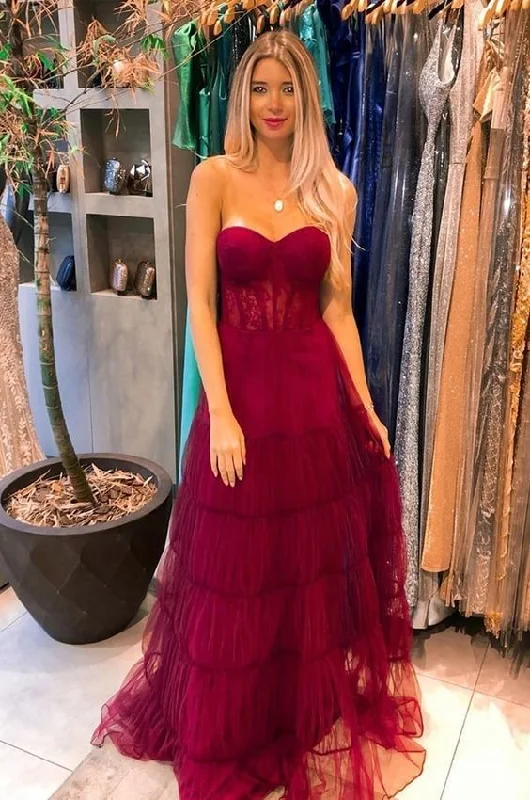 Strapless long prom dress with lace    cg11763