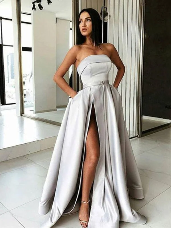 A Line High Gray Long Prom Dresses with Belt, Gray Long Formal Dresses Evening DressesGraduation Dresses with High Tunics Distressed trendy A Line High Gray Long Prom Dresses with Belt, Gray Long Formal Dresses Evening DressesGraduation Dresses with High Tunics Distressed trendy