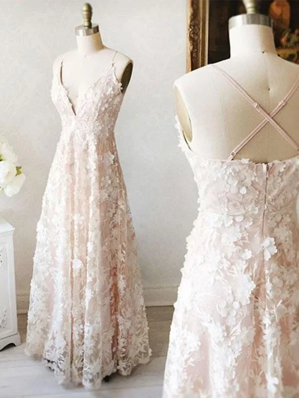 A Line V Neck Floor Length Lace Light Pink Long Prom Dresses, Light Pink Lace Formal Dresses, Evening Dresses Tunics Solid Classic A Line V Neck Floor Length Lace Light Pink Long Prom Dresses, Light Pink Lace Formal Dresses, Evening Dresses Tunics Solid Classic