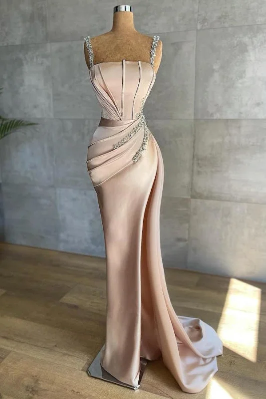 Champagne glitter evening dresses floor-length Prom Dress Tunics Evening elegant