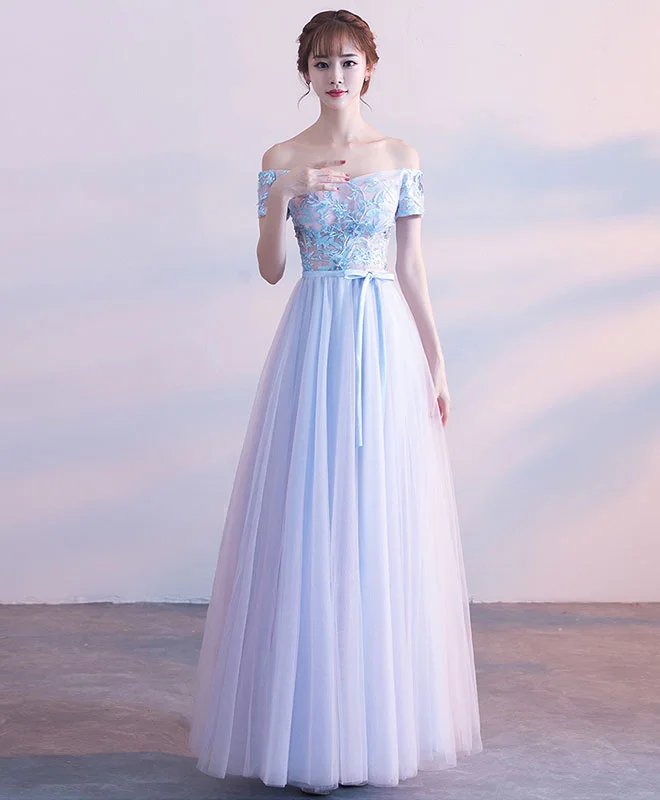 Cut Lace Tulle Long Prom Dress, Lace Evening Dress empire Waist empire