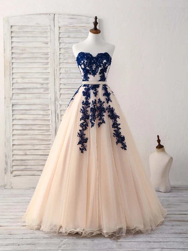 Sweetheart A-Line Tulle Appliques Formal Party Dress Bridesmaid Dress,DP1439 Tunics Fashionable trendy