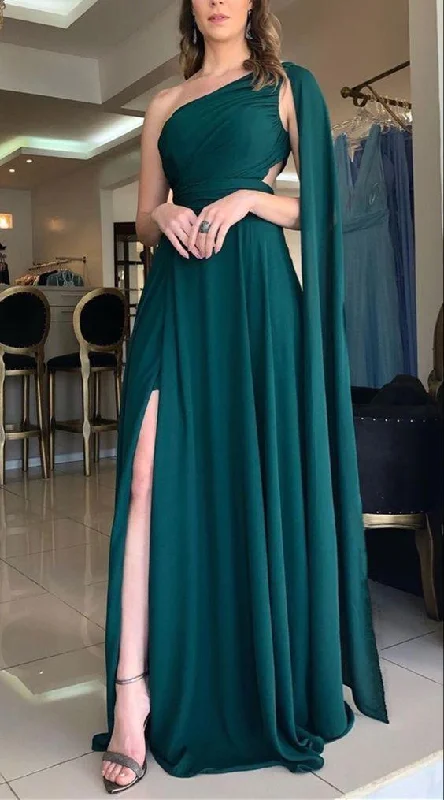 Emerald green bridesmaid dresses chiffon Prom Dress Formal Evening Dress ,DS4131 Off-the-shoulder Bohemian Festive