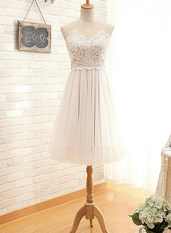 Ivory Lovely Bridesmaid Dresses, Short Prom Dresses, Wedding Party Dresses Tunics Cozy comfortable