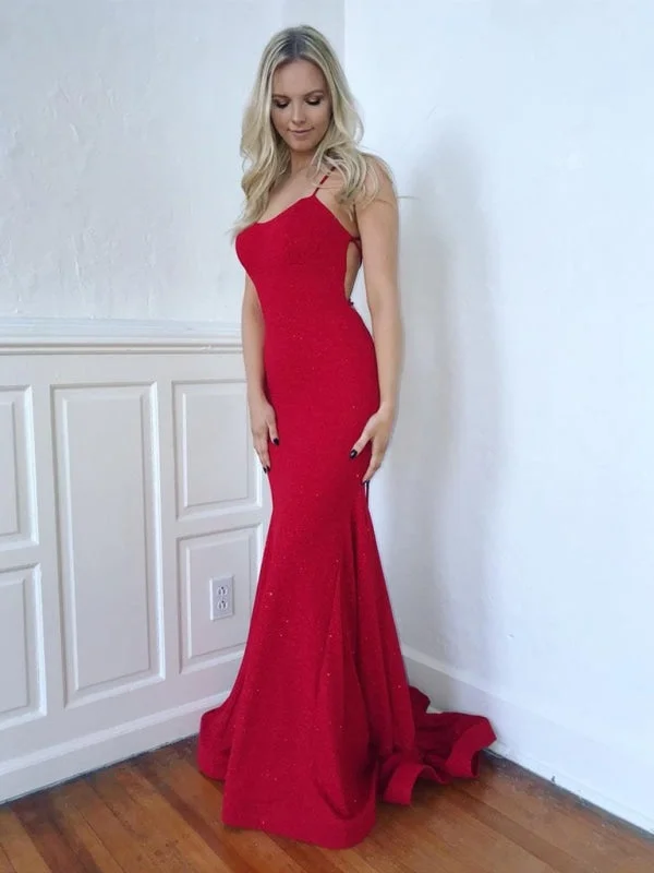 Shiny Red Mermaid Backless Long Prom Dresses, Mermaid Backless Red Formal Graduation Evening Dresses Tunics Print Colorful Shiny Red Mermaid Backless Long Prom Dresses, Mermaid Backless Red Formal Graduation Evening Dresses Tunics Print Colorful