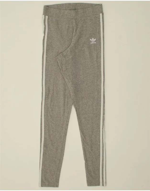 ADIDAS Womens Leggings UK 8 Small  Grey Cotton Stylish Everyday Leggings