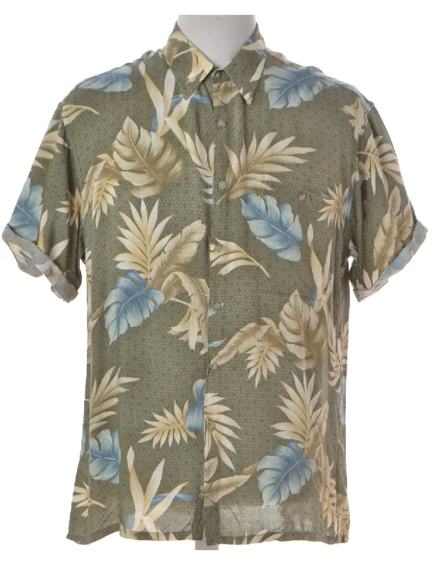 Label Foliage Print Hawaiian Shirt Modern Contemporary Chic