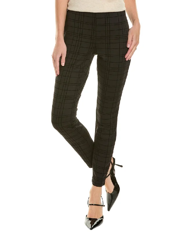 Nanette Nanette Lepore Velvet Windowpane Legging Trendy High-Waist Tummy Control Leggings