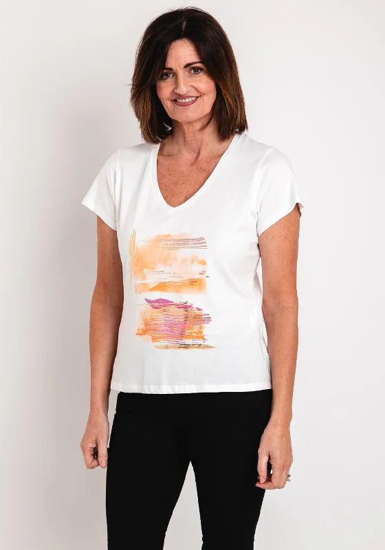 Eva Kayan Graphic Cotton T-Shirt, White Basic T-Shirt Crew Neck Short Sleeve