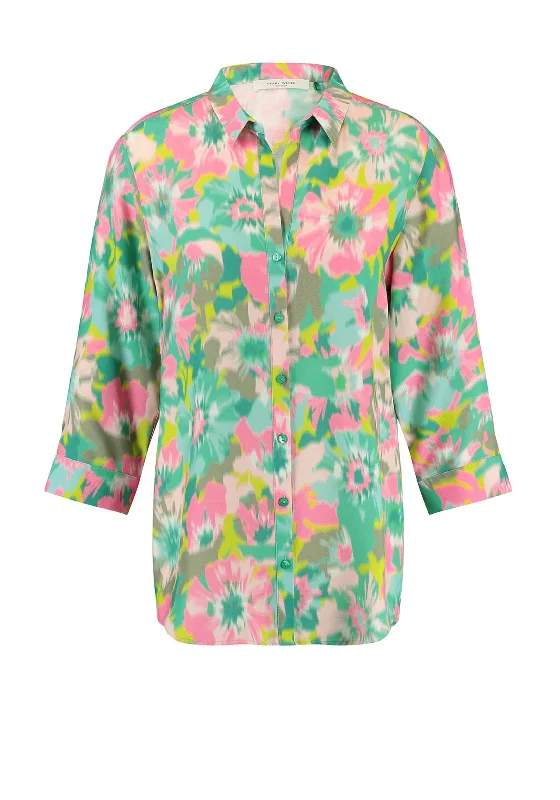 Gerry Weber Floral Print Shirt, Multi Thin T-Shirt Open Front Quick Dry