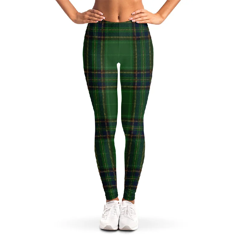 Green And Blue Stewart Tartan Print Women's Leggings Stylish Ultra Stretch Leggings
