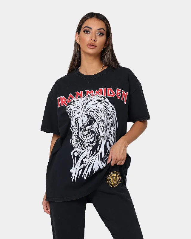 Iron Maiden Killer Face T-Shirt Black Wash Fashionable Trendy Casual