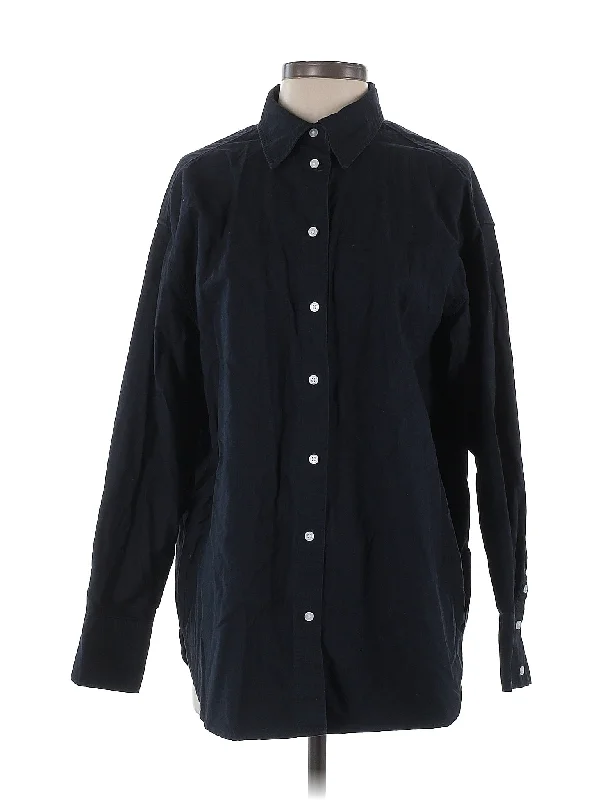 Long Sleeve Button Down Shirt Embroidered Appliqued Beaded