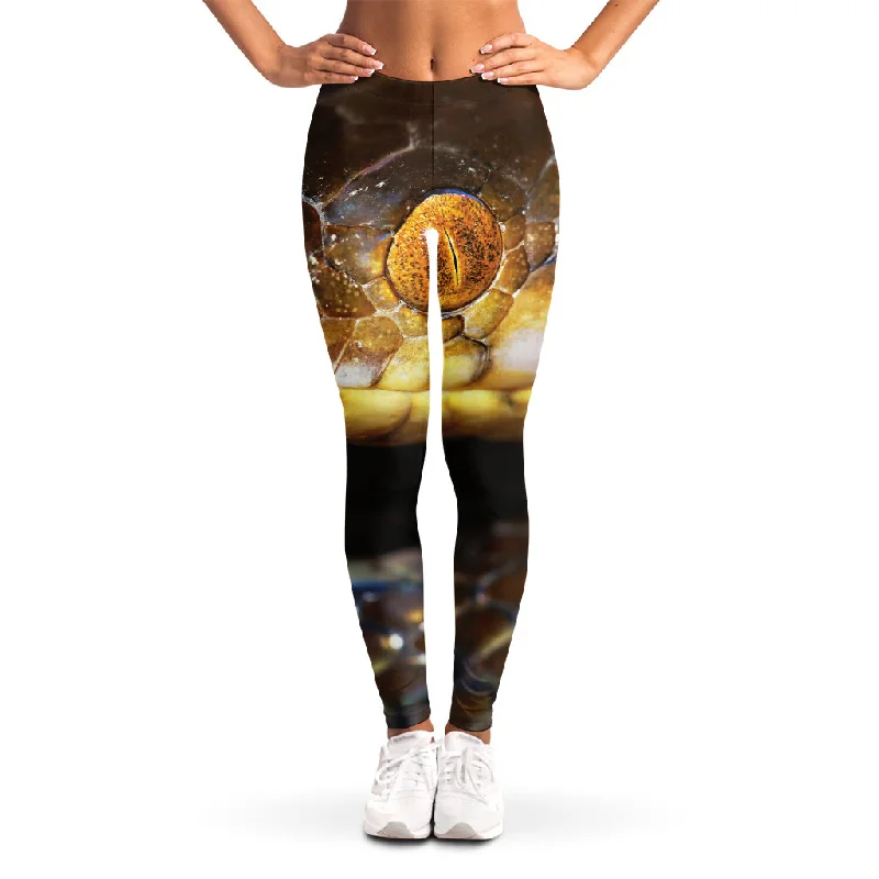 Malagasy Cat Eyed Snake Print Women's Leggings Trendy Tie-Dye Leggings