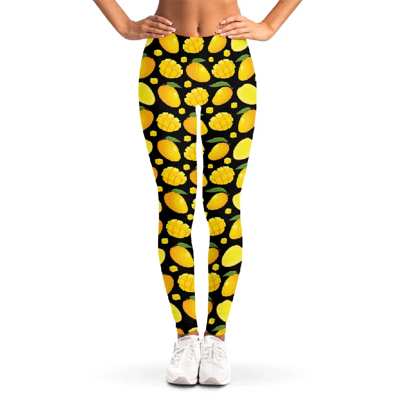 Mango Pattern Print Women's Leggings Cozy Ribbed Leggings