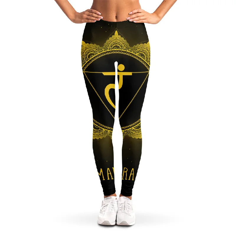 Manipura Chakra Symbol Print Women's Leggings Trendy Activewear Leggings