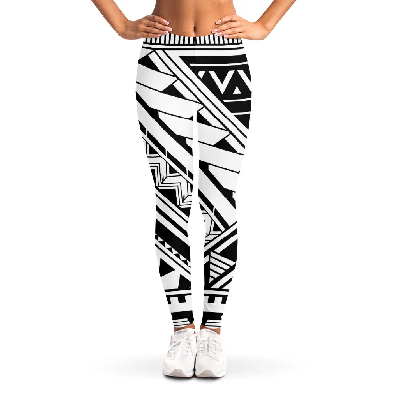 Maori Polynesian Tattoo Pattern Print Women's Leggings Comfortable Stretch Leggings