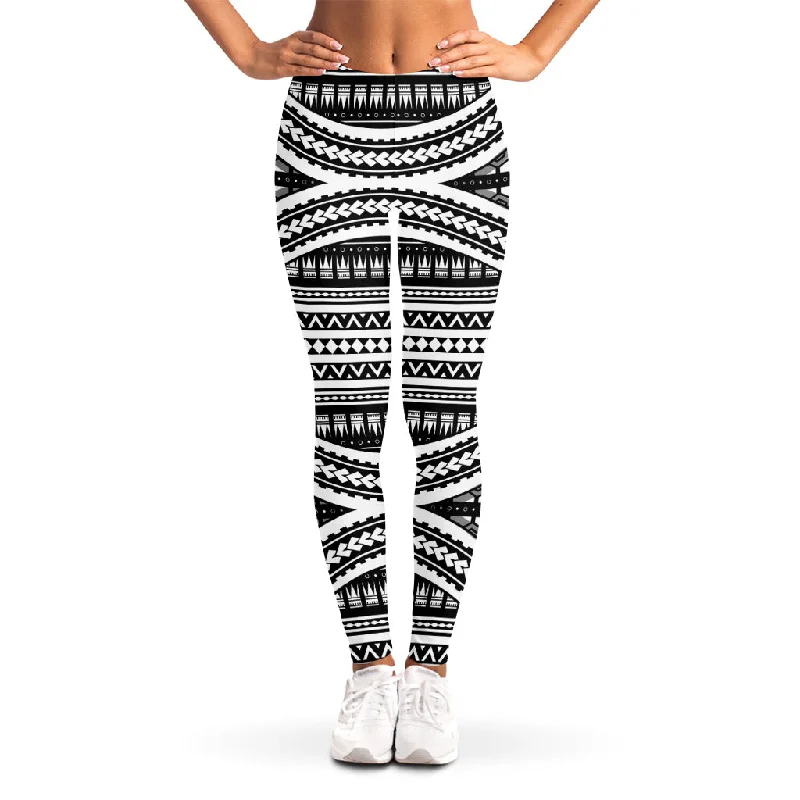 Maori Tattoo Polynesian Tribal Print Women's Leggings Fashionable Moisture-Wicking Leggings