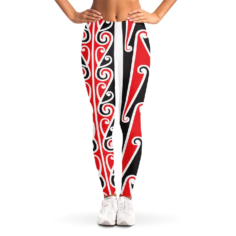 Maori Tribal Print Women's Leggings Comfortable Athletic Tights