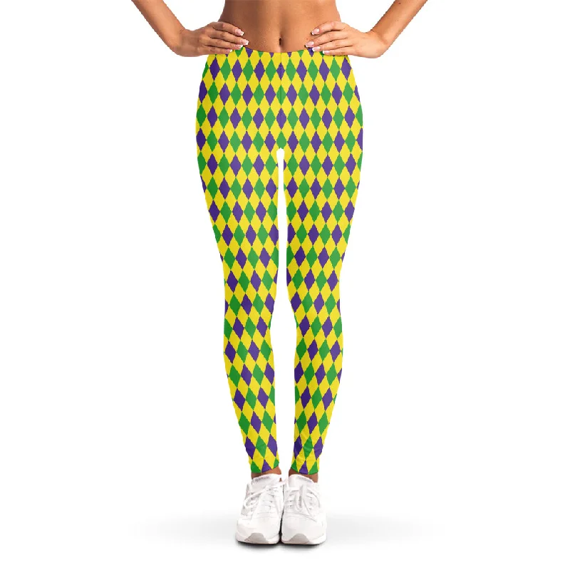 Mardi Gras Fat Tuesday Pattern Print Women's Leggings Cozy Yoga Compression Leggings