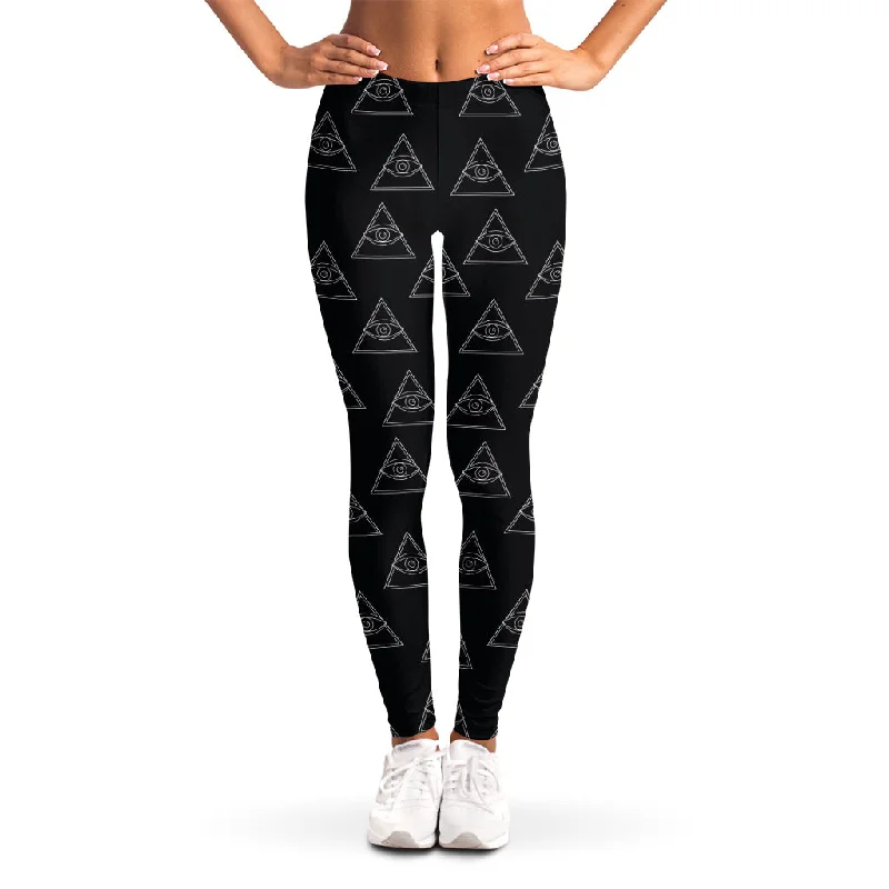 Masonic Eye Pattern Print Women's Leggings Fashionable Tummy Control Leggings