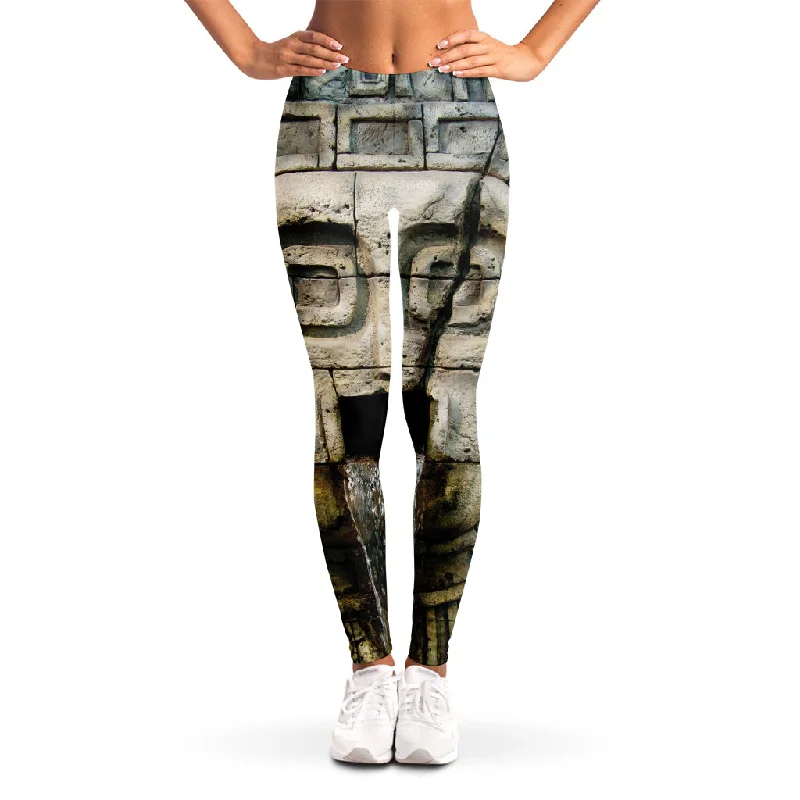 Mayan Stone Print Women's Leggings Cozy Bootcut Leggings