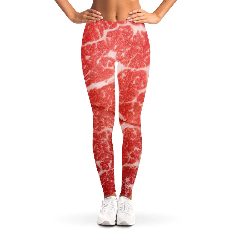 Meat Print Women's Leggings Elegant Velvet Leggings