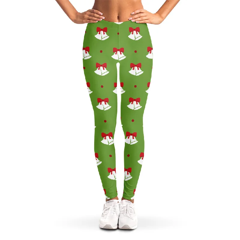 Merry Christmas Bells Pattern Print Women's Leggings Cozy Oversized Leggings