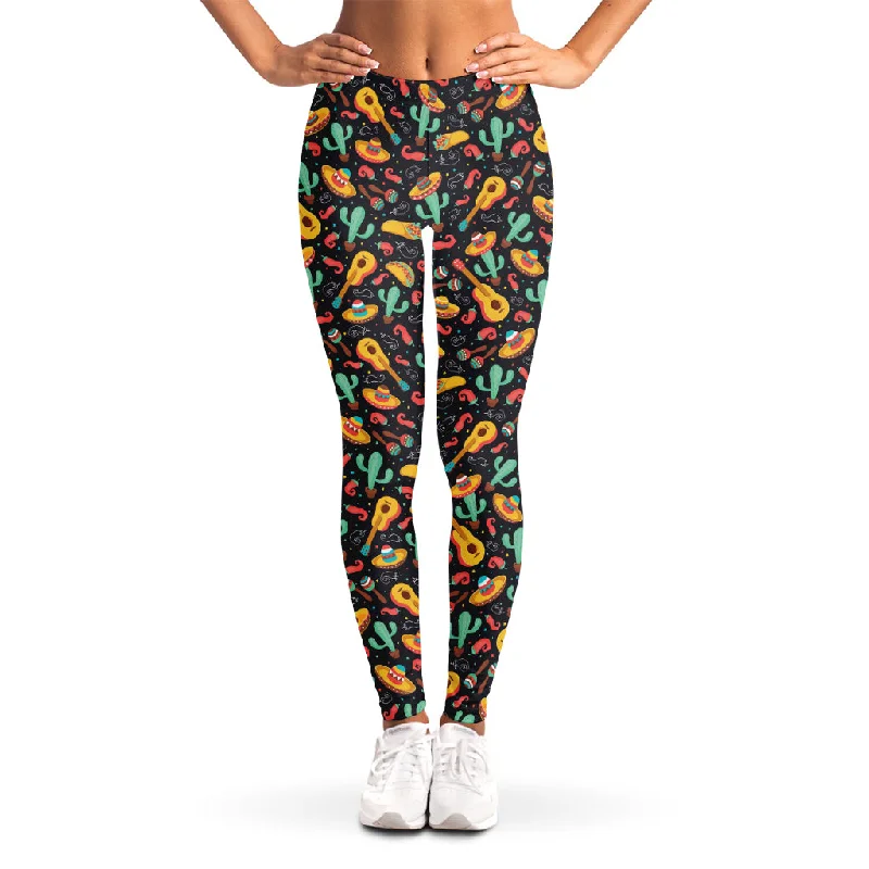 Mexico Cinco de Mayo Pattern Print Women's Leggings Fashionable Moisture-Wicking Leggings